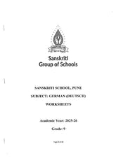 SS WORKSHEET CLASS 9 GERMAN 2025-2026